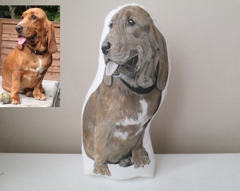 Personalized dog pillow big custom dog colored portrait dog throw pillow stuffed decorative cushion hand painted