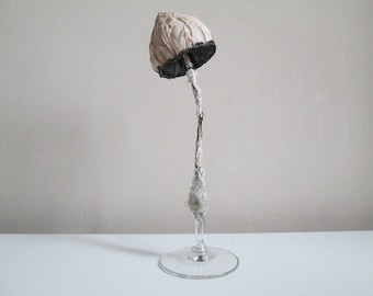 textile art embroidered mushroom toadstool fabric sculpture fantasy magical witch whimsical artwork OOAK faux fungus model