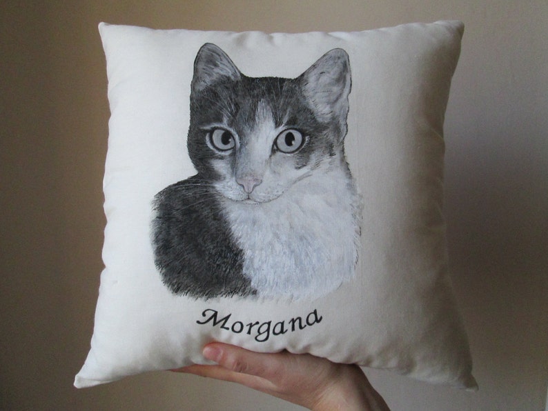 Personalized cat throw pillow kids bedroom decor couch sofa | Etsy