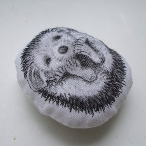 hedgehog brooch hand painted animal soft brooch mother's day gift hand painted woodland creature image 3