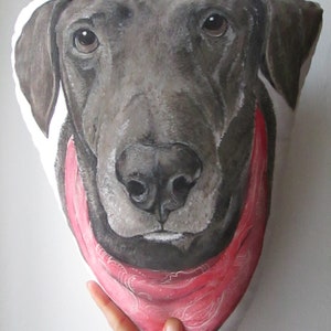 dog head pillow portrait hand pianted from your dog s picture