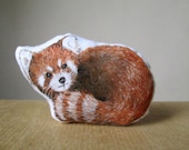 red panda animal miniature totem soft sculpture cuddly toy hand painted gift ideas for animal fauna lovers eco friendly