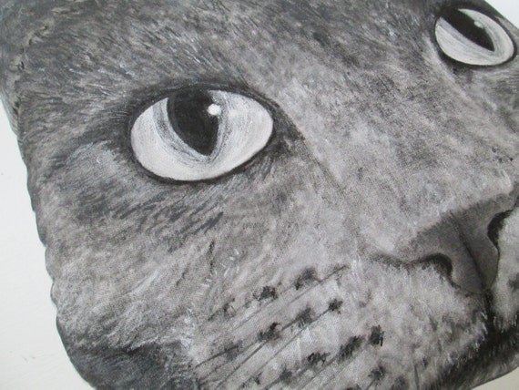 Chartreux cat pillow head shaped Chartreux cat pillow head shaped