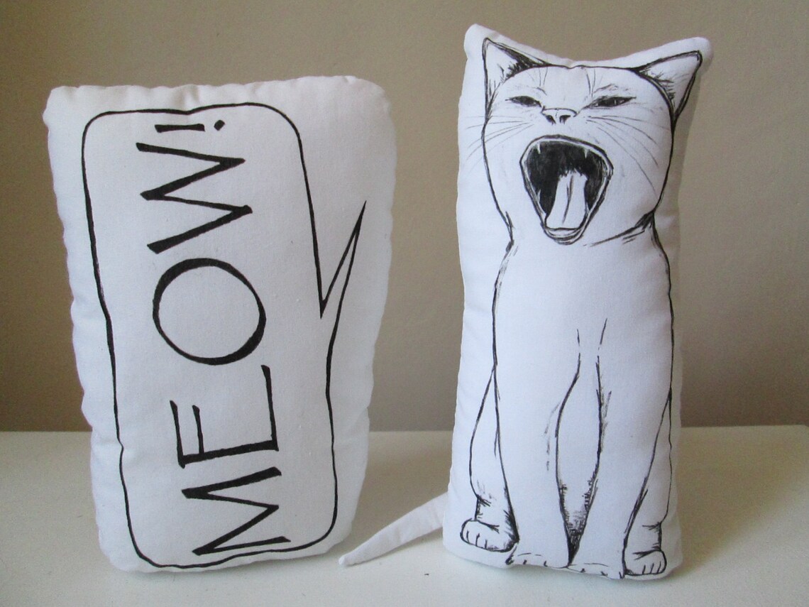 Cat Soft Toys Cute Funny Stuffed Animals Plushies Meow Gift Etsy