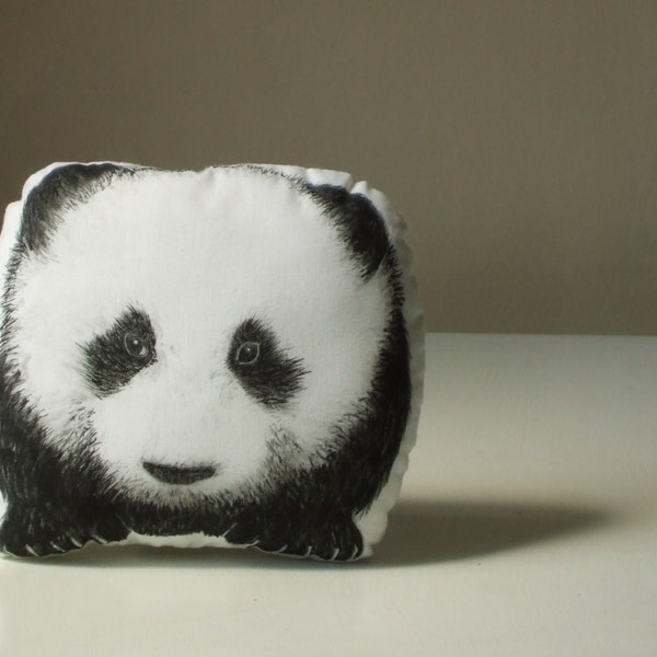 panda decorative pillow hand painted panda shaped cushion black and white soft toy