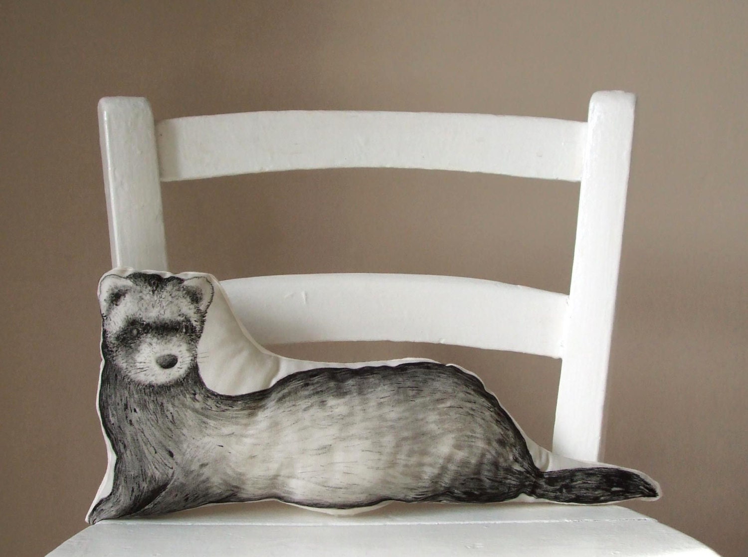 Ferret Decorative Pillow Ferret Animal Shaped Throw Pillow Etsy