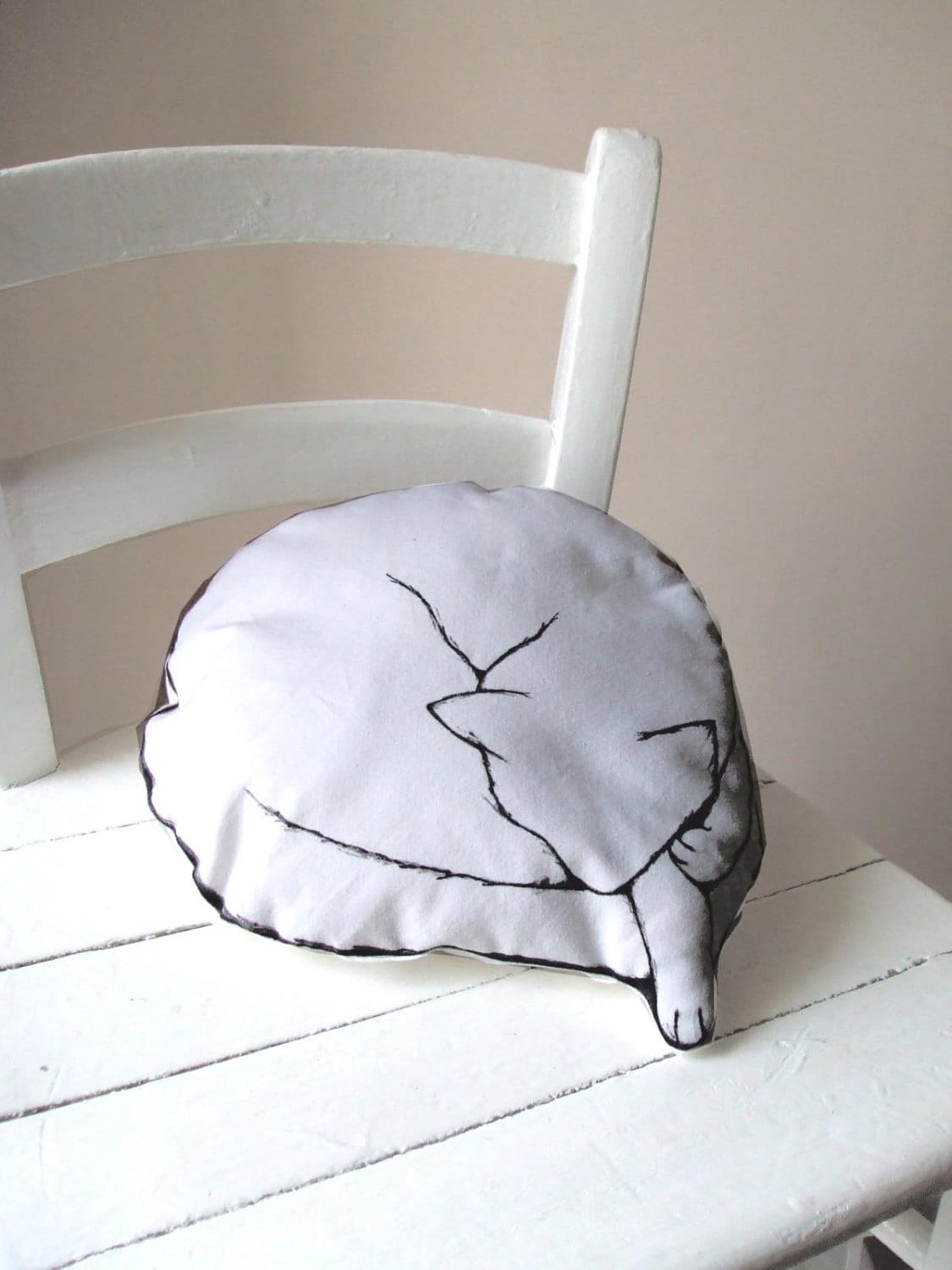 pillow cat shaped accent throw pillow decorative cushion hand painted graphic minimalist home decor
