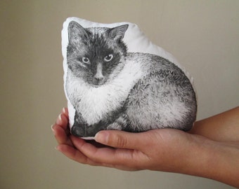 cuscino con gatto dipinto a mano ritratto personalizzato