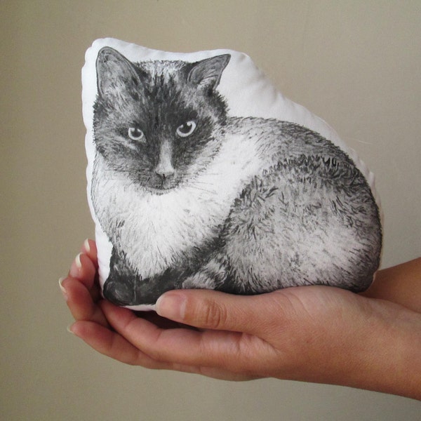 Cuscino con gatto dipinto a mano ritratto personalizzato