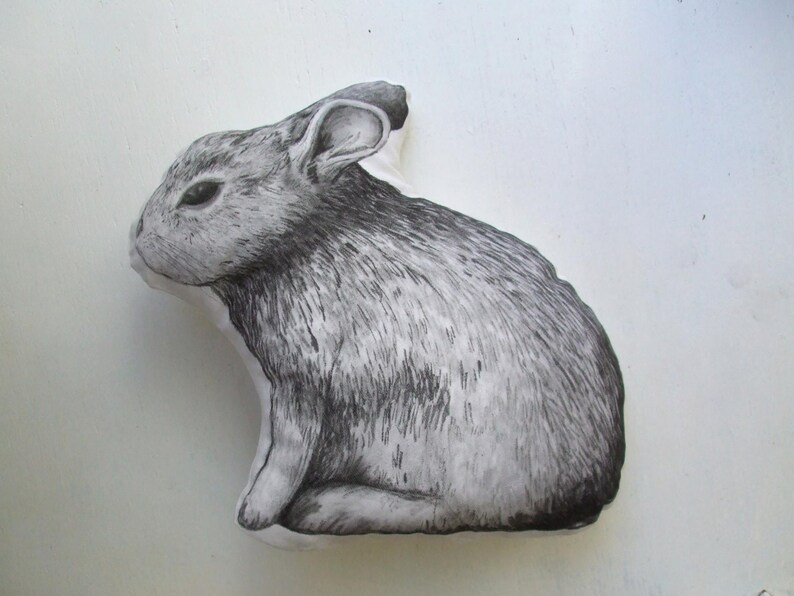 Bunny Pillow Rabbit Throw Pillow Soft Toy Plush Animal Shaped Etsy