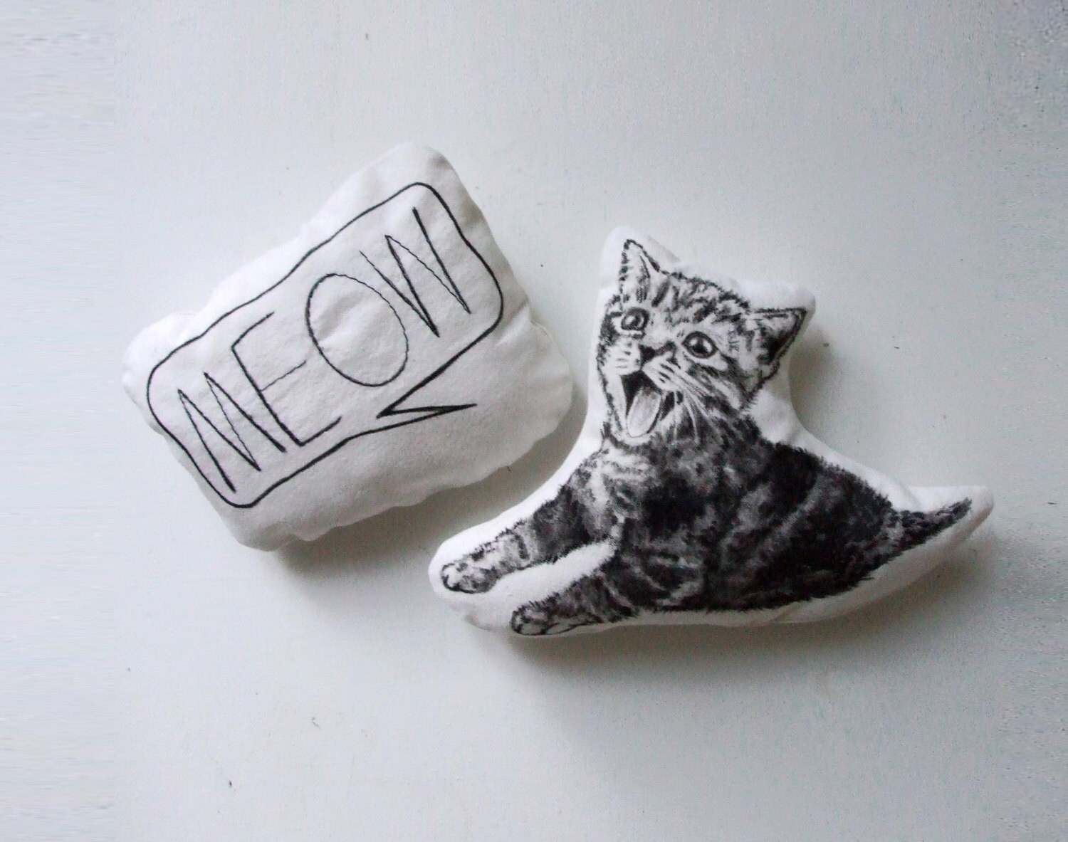 tabby cat cuddly toy cat's meow for cat lovers faux kitten Etsy