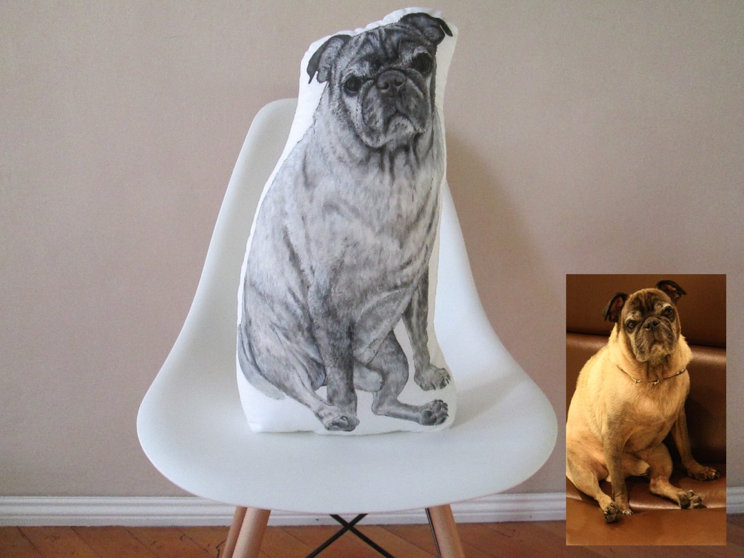 Personalized Custom Dog Pillow Lifelike Portrait Realistic Pet Throw