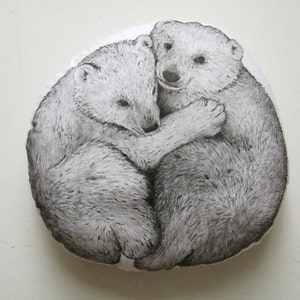 throw pillow decorative pillow bear bears shaped cushion hand painted black bear woodland pillow gift idea image 5
