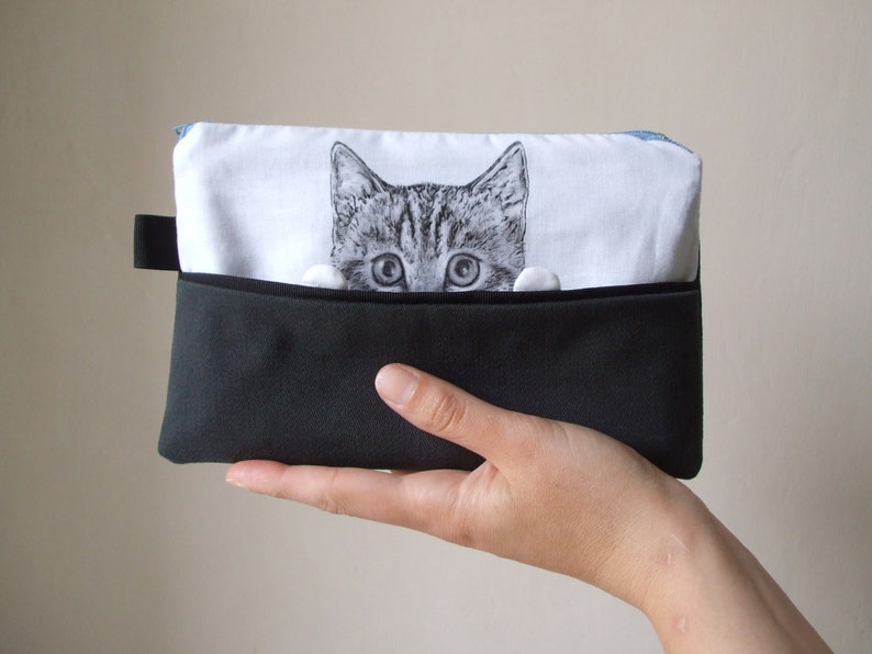 Cat Pouch Cat Portrait Pencil Case Gift Idea for Crazy Cat Etsy