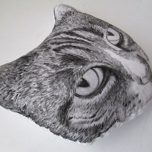 cat pillow tabby cat head decorative cushion peeking cat for crazy cat lady cuddly toy hand painted handmade gift idea for cat lovers image 5