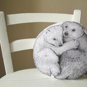 throw pillow decorative pillow bear bears shaped cushion hand painted black bear woodland pillow gift idea image 2