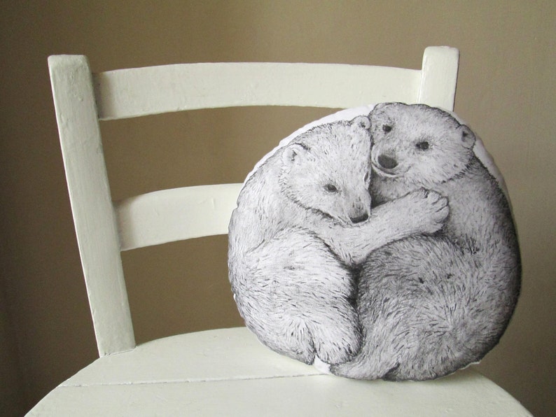 throw pillow decorative pillow bear bears shaped cushion hand painted black bear woodland pillow gift idea image 2