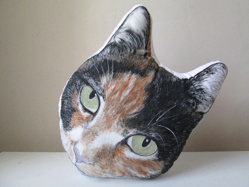 cat head pillow personalized portrait cats throw pillow cushion