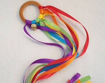 Ribbon Rings/Hand Kites/Ribbon Wands/Dancing Rings/With Bells/Montessori Inspired Play