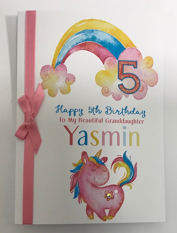 Personalised Handmade Unicorn Girls Kids Childrens Birthday Card A5 Free P&P Personalised Handmade Unicorn Girls Kids Childrens Birthday Card A5 Free P&P