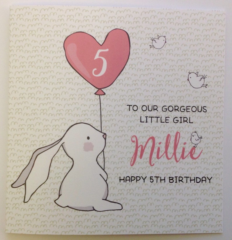 Cute Personalised Girls 1st Birthday Card Daughter Etsy