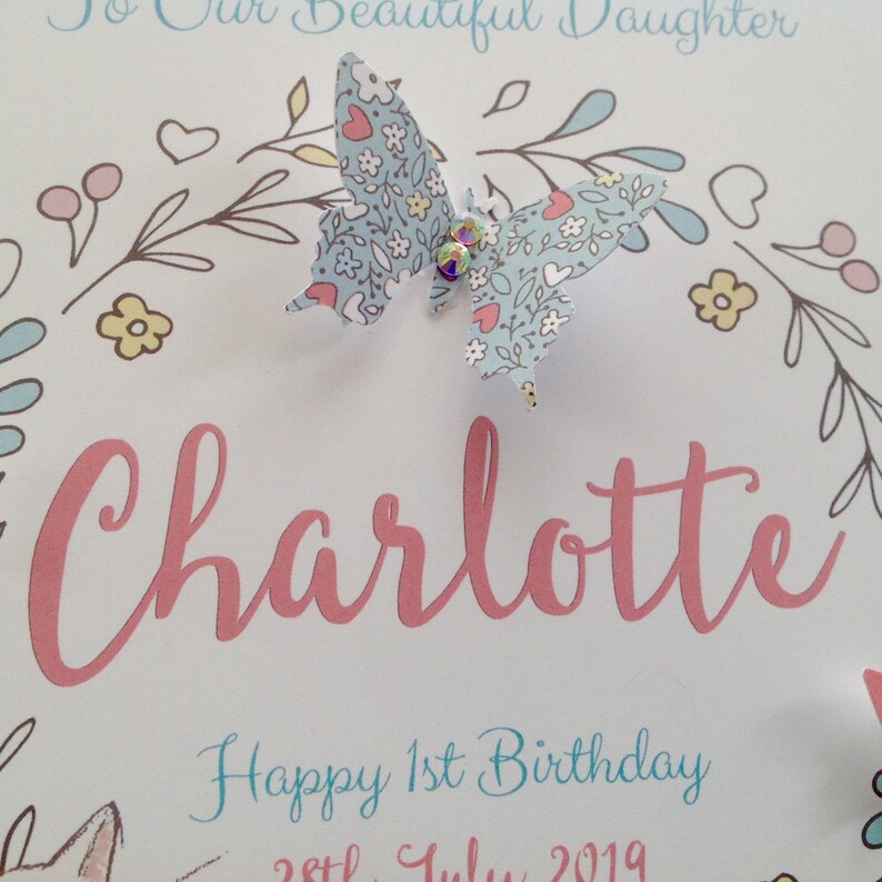 Granddaughter Sister Goddaughter 2nd 3rd 4th 5th 6th 7th 8th 9th Cute Personalised Girl 1st Birthday Card Daughter Niece