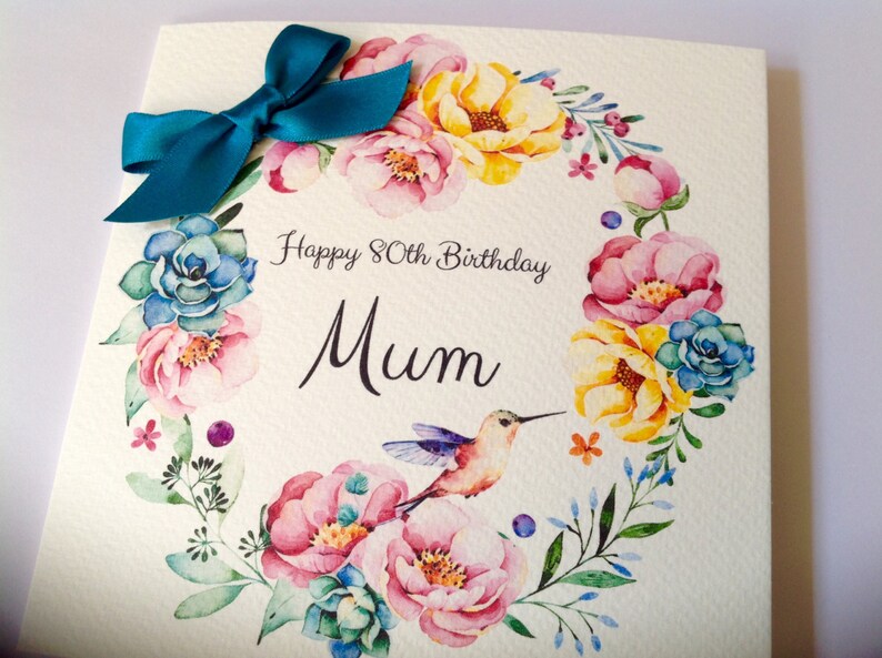 Personalised Watercolour Mum, Nan, Grandaughter , Daughter, 30th 40th 50th 60th 70th 80th 90th 100th image 3