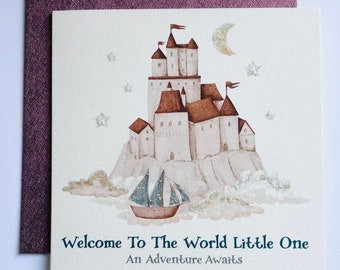 New Baby Card, Boy, Girl, Twins,  with personalised option. Baby Congratulations Card, Welcome To The World