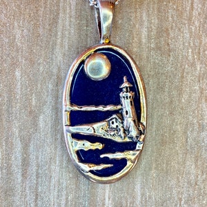 Lighthouse Necklace, Gift for Her, Mothers Day, Nature Lovers Pendant, Scenic Silhouettes Jewelry