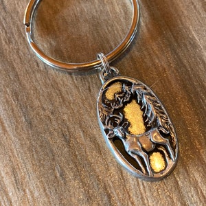 Deer Keychain, Gift for Animal Lovers Pendant, Scenic Silhouettes Jewelry