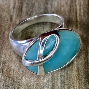 Cancer Awareness Ring Ovarian Cancer, Anxiety Disorders Teal, Cancer Warrior, Supporter and Survivors Gift, Turquoise Ribbon Jewelry,