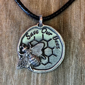 Save Our Bees Necklace, Flying Winged Honey Bee Coin, Insect Jewelry, Dainty Bee, Gifts for Nature Lovers