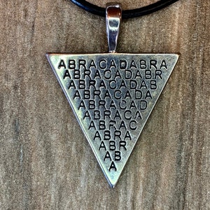 Abracadabra Pendant Necklace  for a Touch of Magic,Enchanting Elegance, Handmade Symbologyt Triangle Talisman