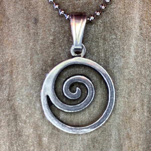 Spiral Necklace, Cosmic Force, Infinite Motion of the Universe.  Changes in the Evolving Journey of Life, Symbolism Jewelry