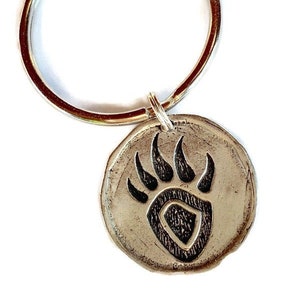 Bear Paw Keychain Native Wisdom, We Will be Known Forever By The Track we Leave, Dakota Inspirational Charm, Meaningful Gifts