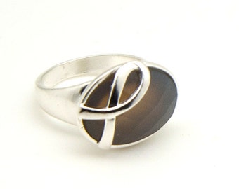 Cancer Awareness Ring Grey R10481  Brain Cancer Diabetes by Lois Wagner