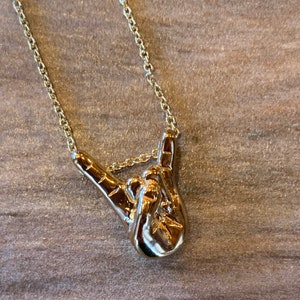 Rock On Hand Gold Plated Necklace, ASL Rock and Roll Hand Gesture Jewelry, Christmas Present, Gift for Music Lovers