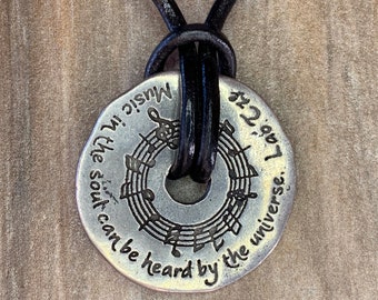 Music in the Soul Necklace, Lao Tze, Celebrate Music, Musical Score, Gifts for Music Lovers