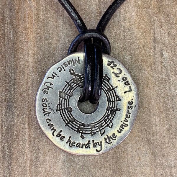 Music in the Soul Necklace, Lao Tze, Celebrate Music, Musical Score, Gifts for Music Lovers