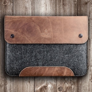 Custodia in pelle per MacBook Pro Air 14 15 16 13, custodia in feltro, custodia in pelle, borsa in feltro, borsa in pelle, feltro, uomo, realizzata su misura per laptop Apple