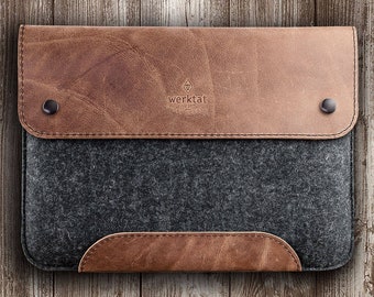 MacBook Pro Air 14 15 16 13 case leather felt sleeve men mens birthday gift suitably crafted by werktat for the Apple laptop MacBook