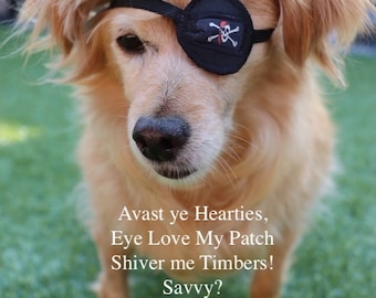 Dog Eye Patch custom made cotton fabric No Felt.