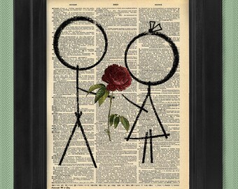 Anyone Can Love - art print, dictionary Art, Book Art, wall Decor, Wall Art Mixed Media Collage Buy2printsGet1free