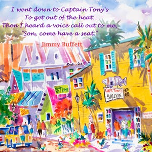 Jimmy Buffett Gift, Jimmy Buffett Lyrics Art Print, Jimmy Buffett Wall Art, Parrot Head Gift, Last Mango, Ellen Negley, Key West Art Canvas
