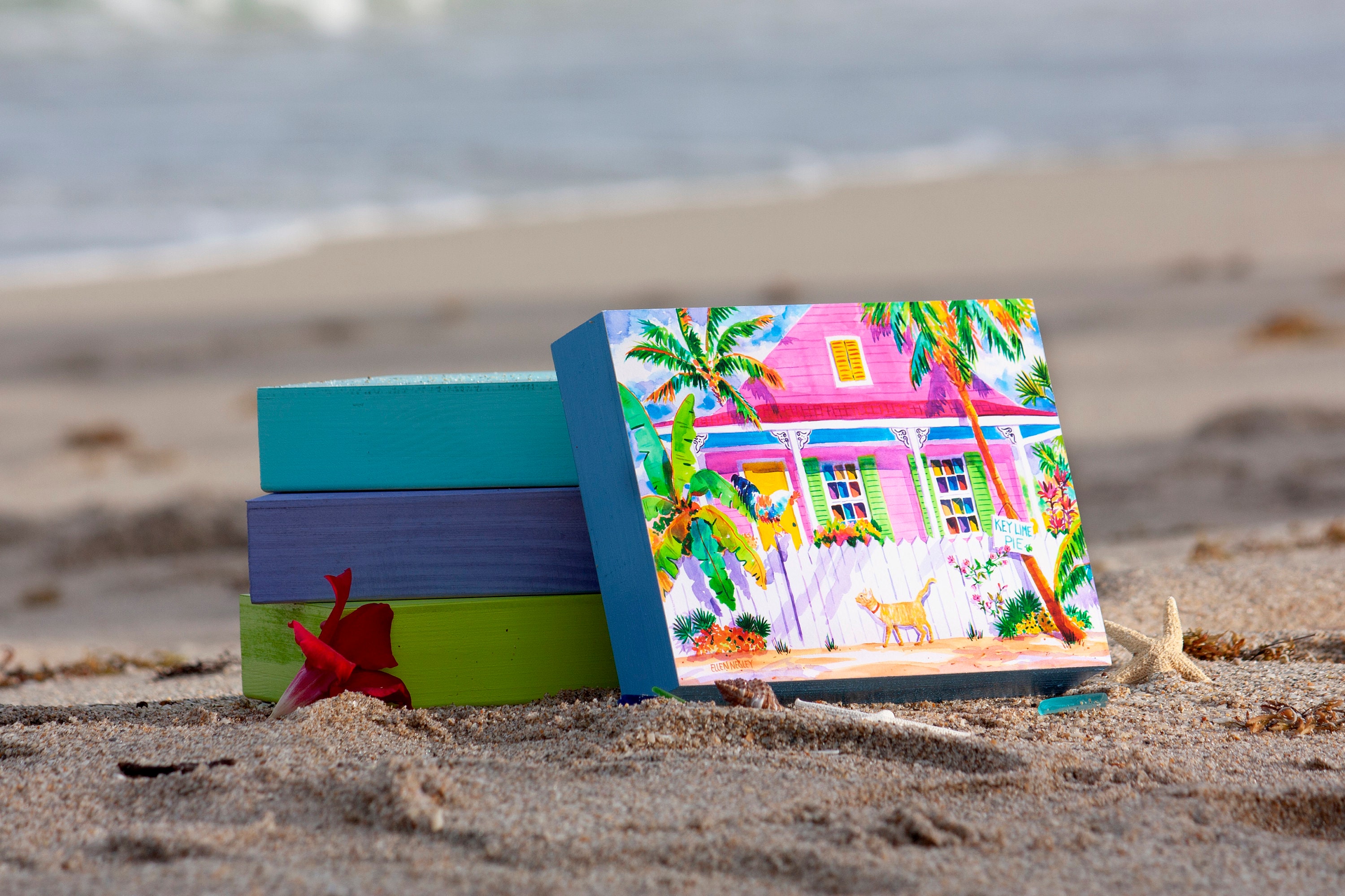 Key West Art Key West Gift Rooster Print Flamingo print Etsy