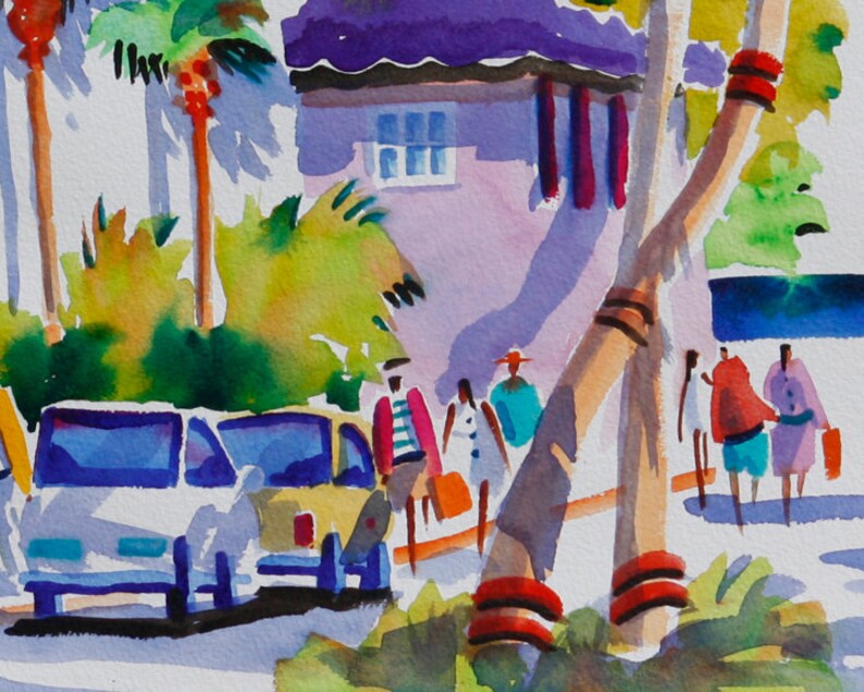 Delray Beach Florida Art Watercolor Beach Art Tropical Art Etsy