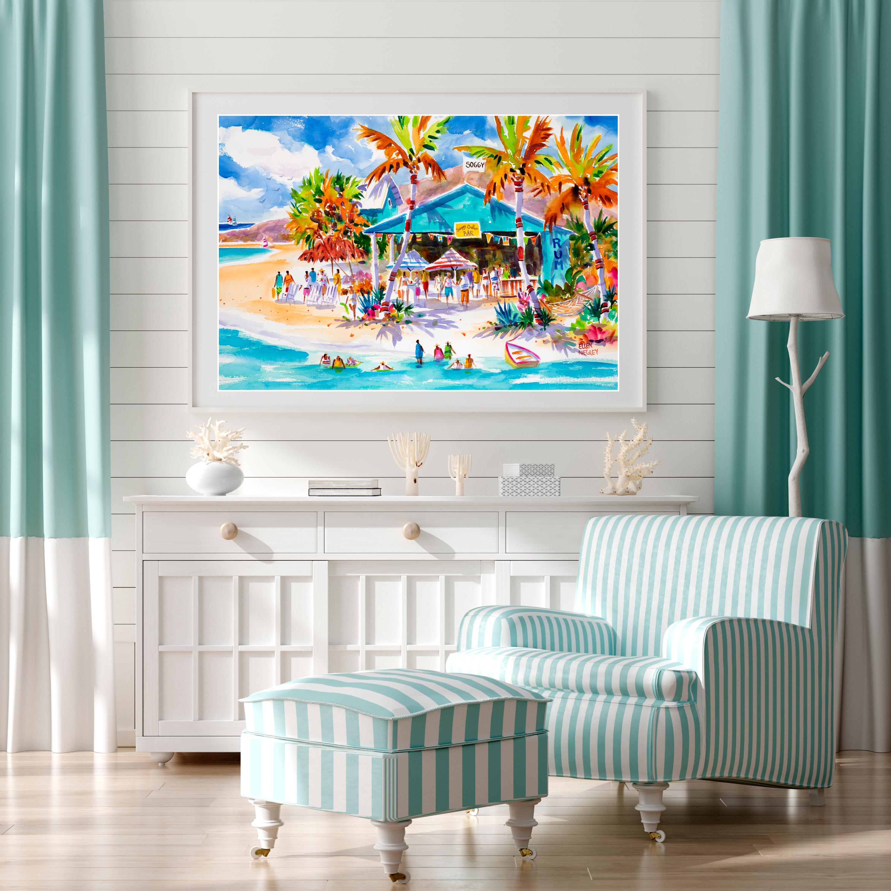 Soggy Dollar Bar, British Virgin Islands, Caribbean Beach Art, BVI