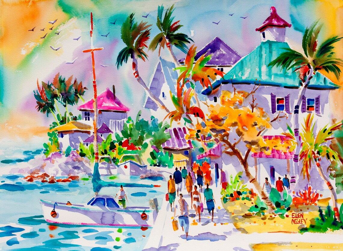 Key West Art Florida Keys Art Key West Florida Watercolor Etsy