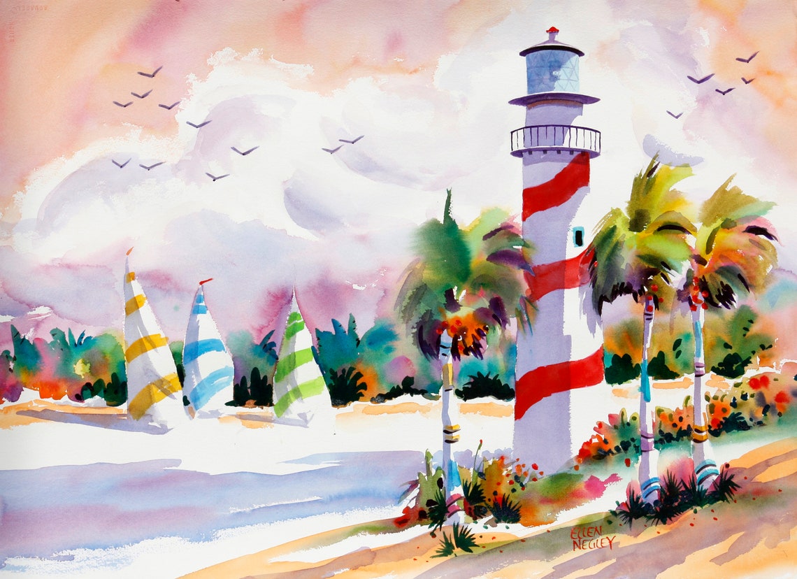 Key West Art Original Watercolor Key West Watercolor Etsy