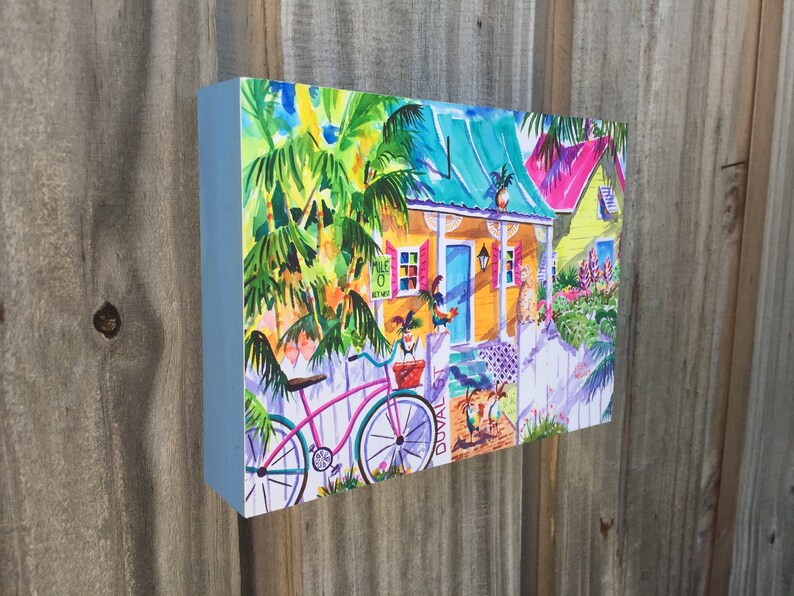 Key West Gift Key West Art Bicycle Art Rooster Print Etsy